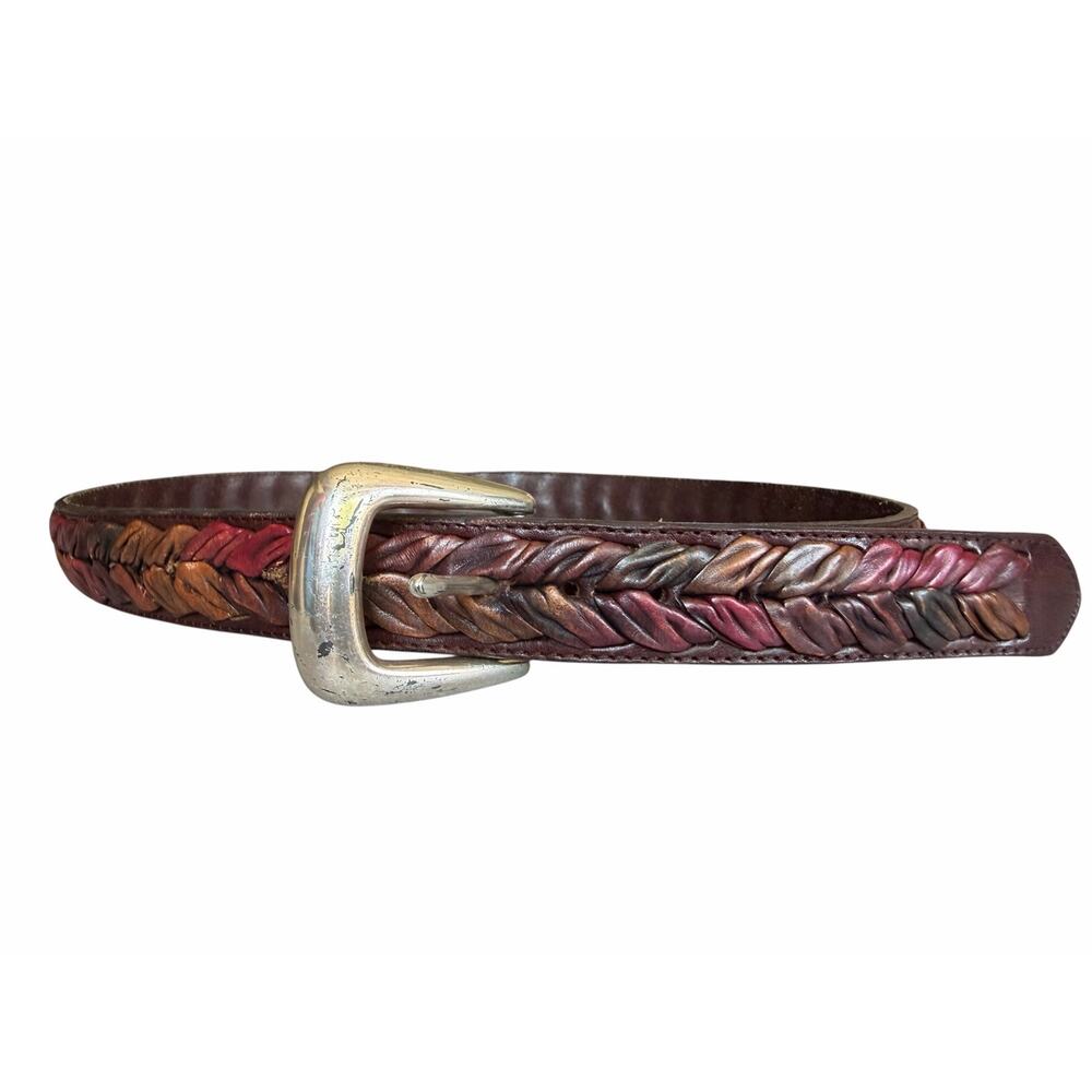 Vintage The Territory Ahead Braided Leather Belt Size 38 Western Boho Festival